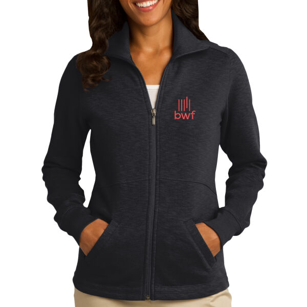 Port Authority Ladies Slub Fleece Full-Zip Jacket - Embroidered Logo Thumbnail