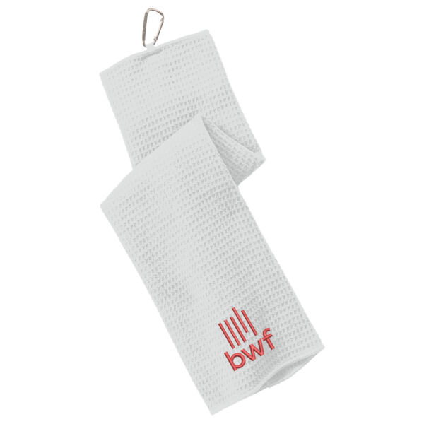 Port Authority Waffle Micofiber Gold Towel - Embroidered Logo Thumbnail