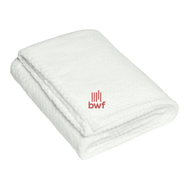 Port Authority Plush Texture Blanket - Embroidered Logo Thumbnail