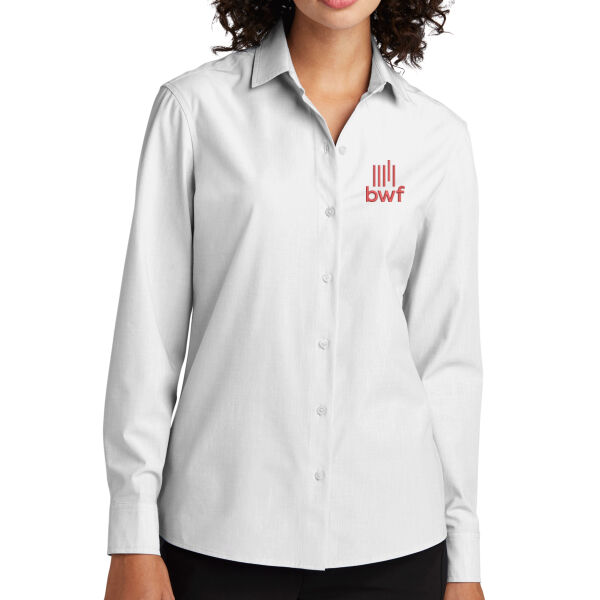Mercer + Mettle Womens Long Sleeve Stretch Woven Shirt - Embroidered Logo Thumbnail