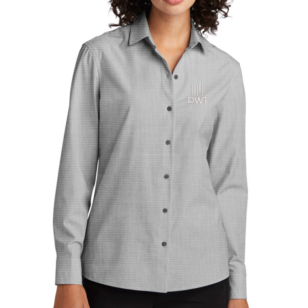 Mercer + Mettle Womens Long Sleeve Stretch Woven Shirt - Embroidered Logo Thumbnail